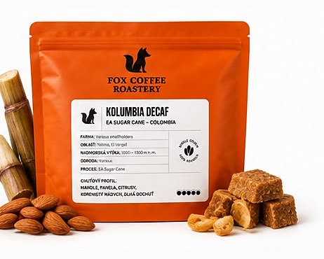 Kolumbia Decaf, zrnková káva od Fox Coffee Roastery